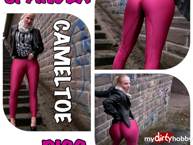 Scharfer Cameltoe PISS in Spandex Leggings