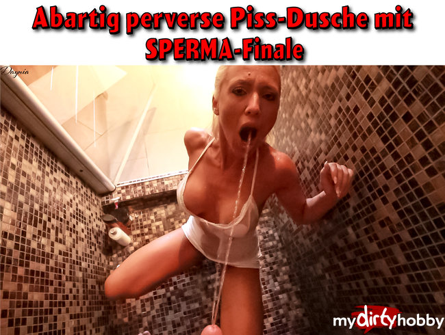 Abartig perverse XXLPiss-Dusche mit Spermafinale!